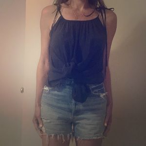 Jenni Kayne silk tunic with tie straps - navy blue